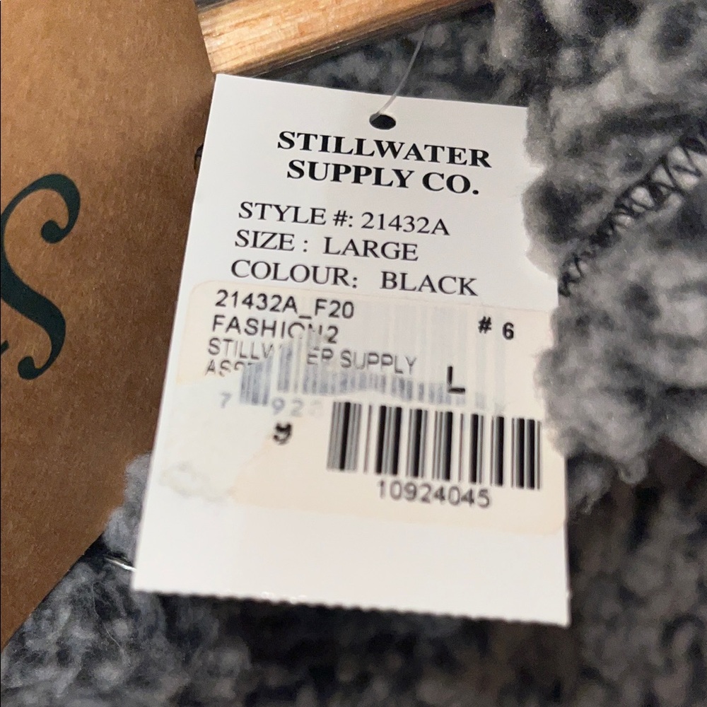 NWT Stillwater Supply Co. Cozy Black Sherpa Coat Size Large - Picture 6 of 12